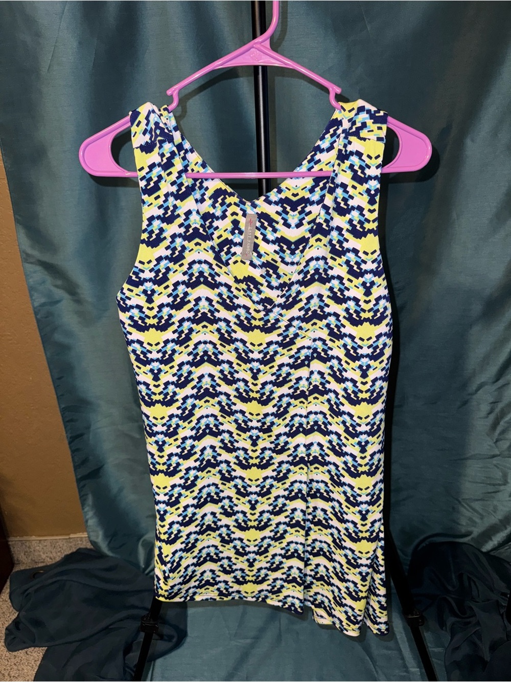 NWT Last Tango Geometric Asymmetrical Tank Top Small Y2K Mod